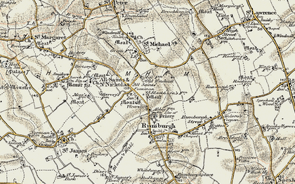 Old map of All Saints South Elmham in 1901-1902