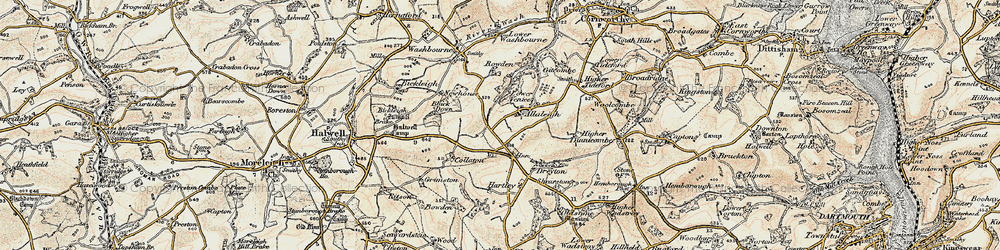 Old map of Allaleigh in 1899