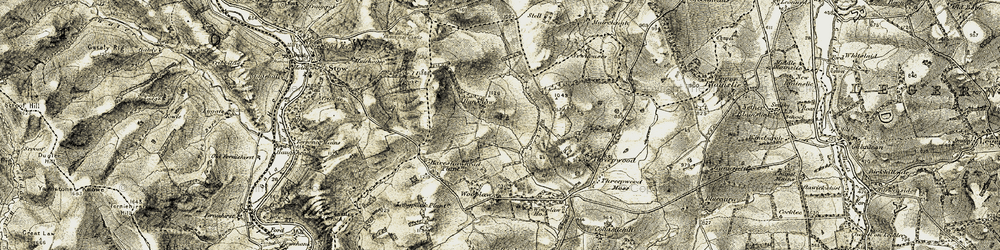Old map of Allanshaws in 1903-1904