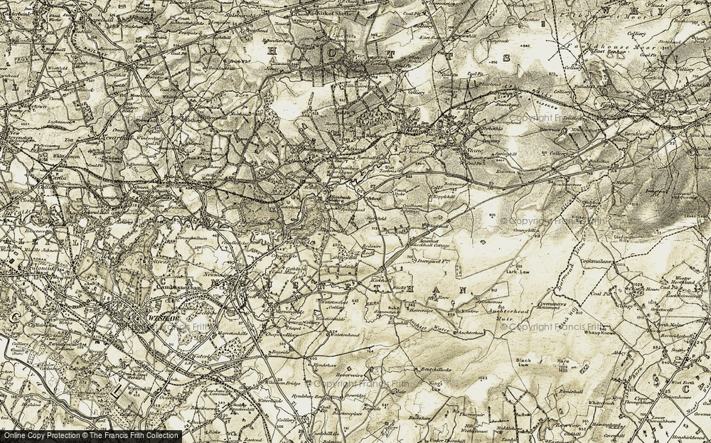 Old Map of Historic Map covering Brow in 1904-1905