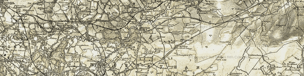 Old map of Brow in 1904-1905