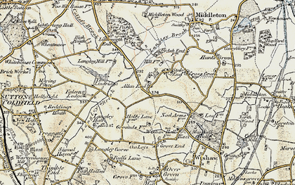 Old map of Allen End in 1901-1902