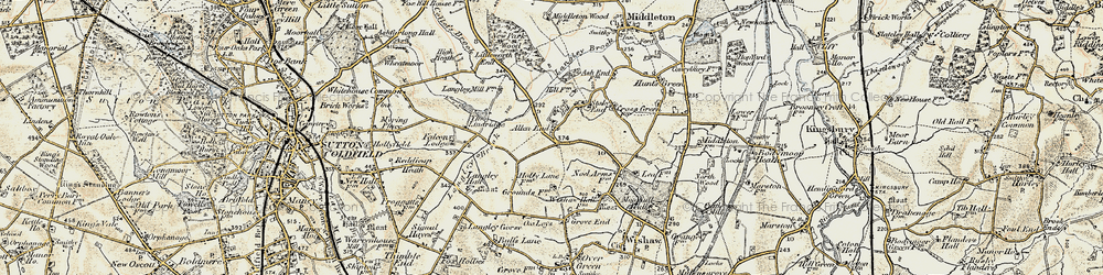 Old map of Allen End in 1901-1902