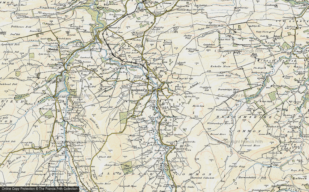 Old Map of Historic Map covering Wooley Park in 1901-1904