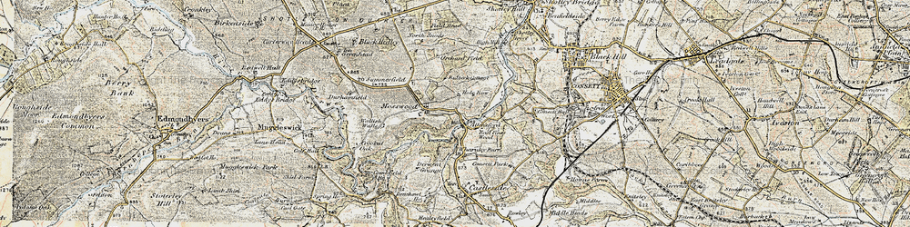 Old map of Allensford in 1901-1904