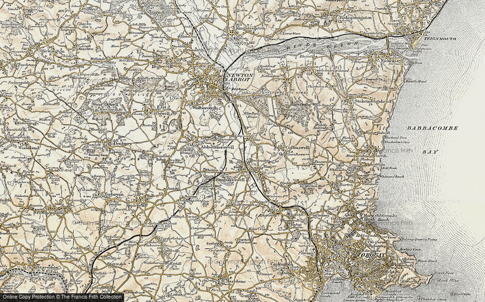 Old Map of Aller, 1899 in 1899