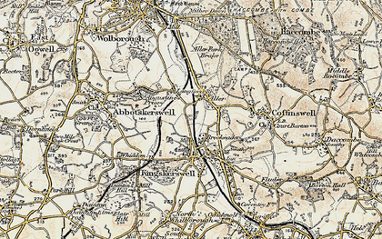 Old map of Aller in 1899