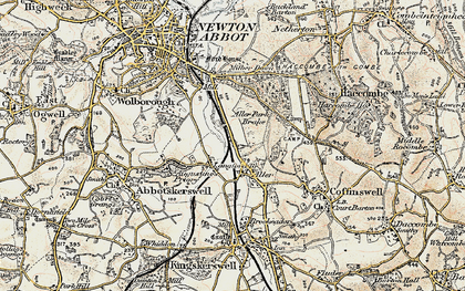 Old map of Aller Park in 1899