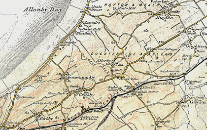 Old map of Brunsow Beck in 1901-1905