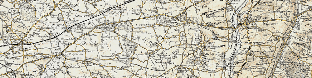 Old map of Allercombe in 1898-1900