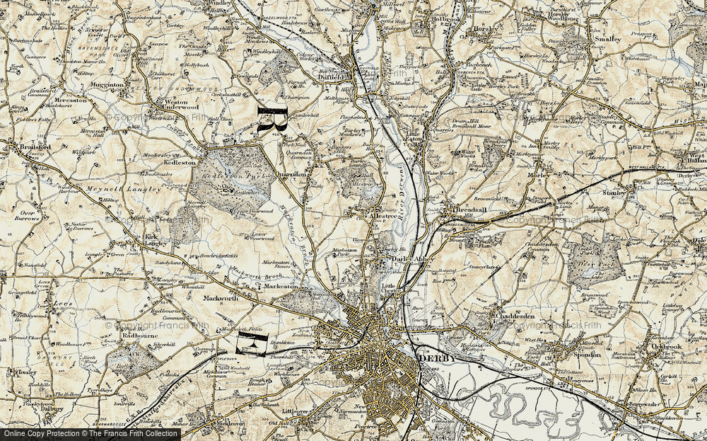 Old Map of Allestree, 1902-1903 in 1902-1903