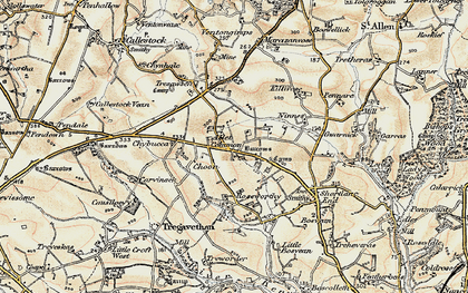 Old map of Allet in 1900