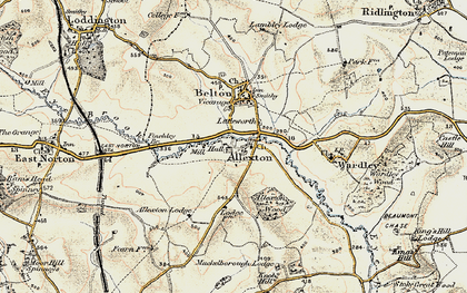 Old map of Allexton in 1901-1903