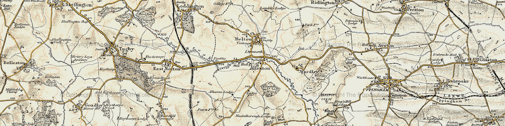 Old map of Allexton Lodge in 1901-1903