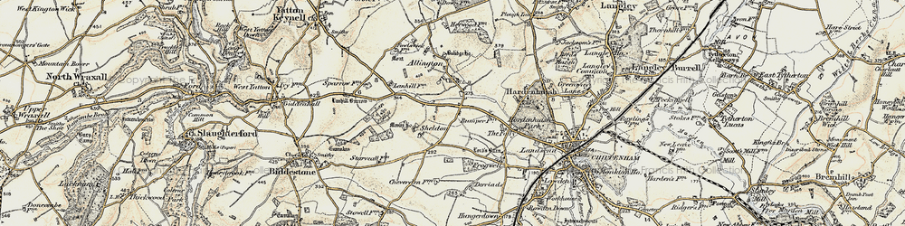Old map of Allington Bar in 1898-1899