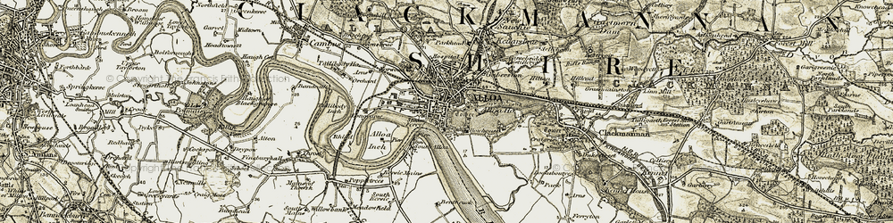 Old map of Alloa in 1904-1907