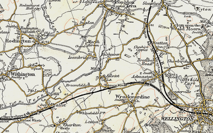 Old map of Allscott in 1902