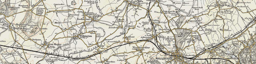 Old map of Allscott in 1902