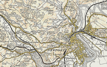 Old map of Allt-yr-yn in 1899-1900