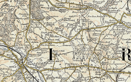 Old map of Tirlasgoch in 1902-1903