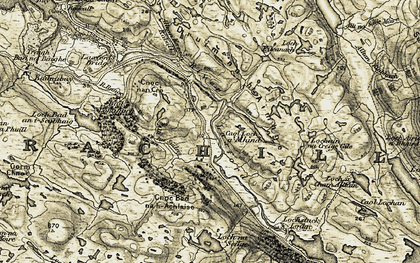 Old map of Ben Stack in 1910