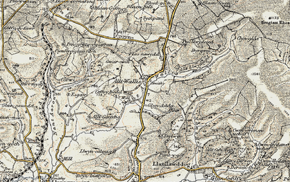 Old map of Blaengyfre in 1901