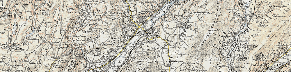 Old map of Alltwen in 1900-1901