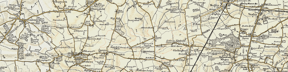 Old map of Allwood Green in 1901