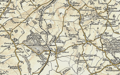 Old map of Almeley Wootton in 1900-1901
