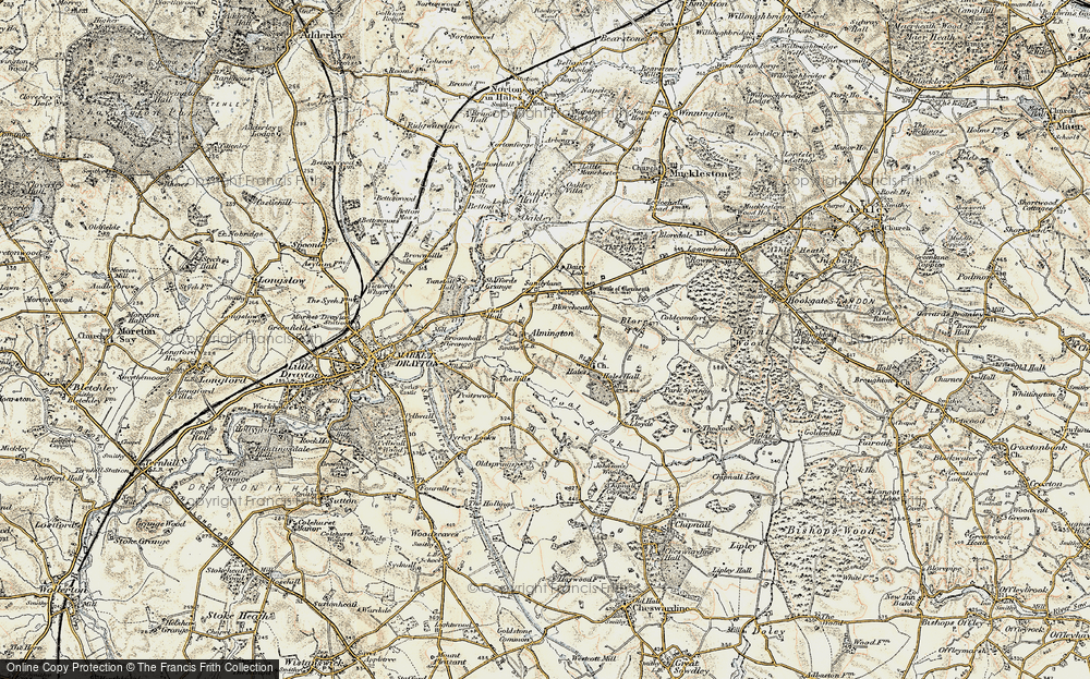 Old Map of Historic Map covering Peatswood in 1902