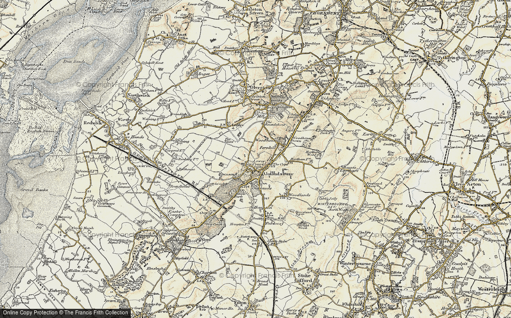 Old Map of Almondsbury, 1899 in 1899