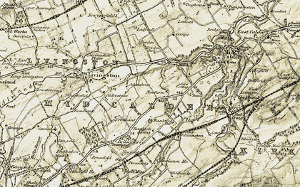 Old map of Almondvale in 1904
