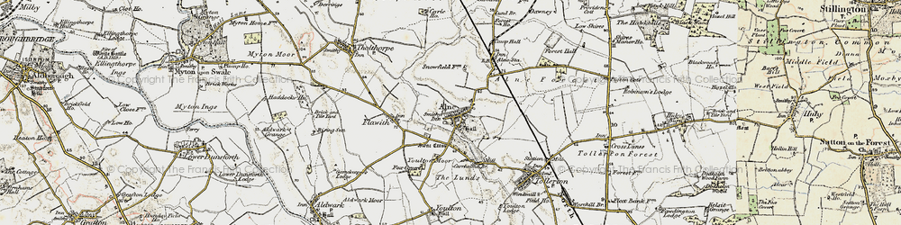 Old map of Alne in 1903-1904