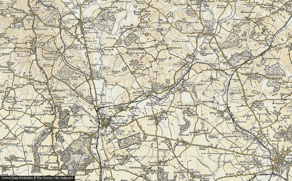 Old Map of Historic Map covering Whernalls in 1899-1902
