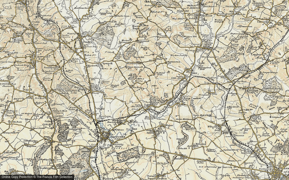 Old Map of Alne Hills, 1899-1902 in 1899-1902