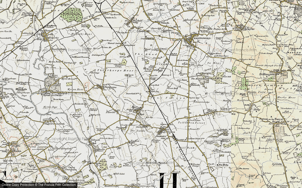 Old Map of Historic Map covering Alne Forest in 1903-1904