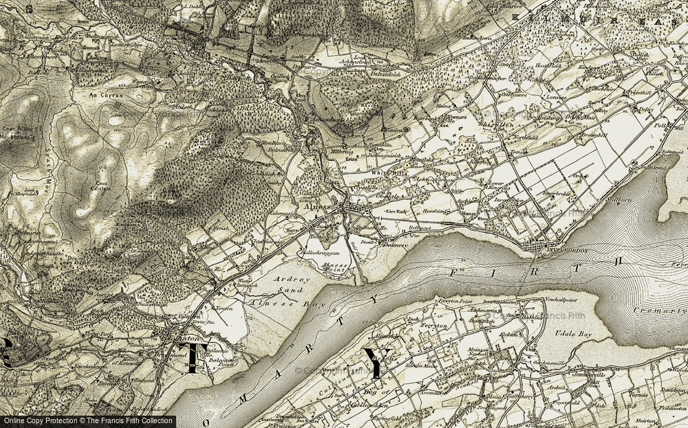 Old Map of Alness, 1911-1912 in 1911-1912