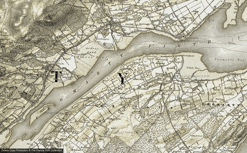 Old Map of Alnessferry, 1911-1912 in 1911-1912