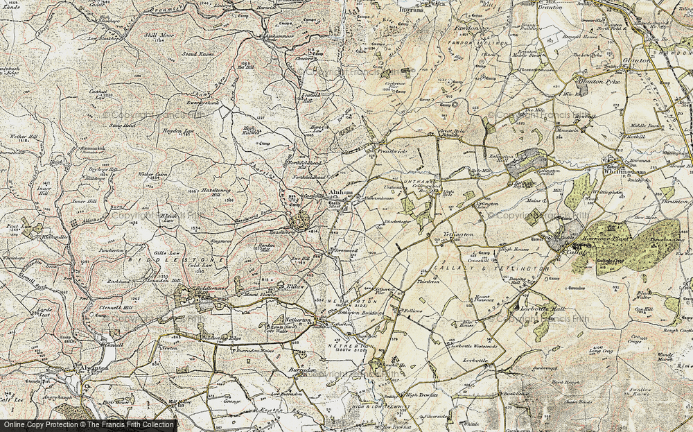 Old Map of Alnham, 1901-1903 in 1901-1903