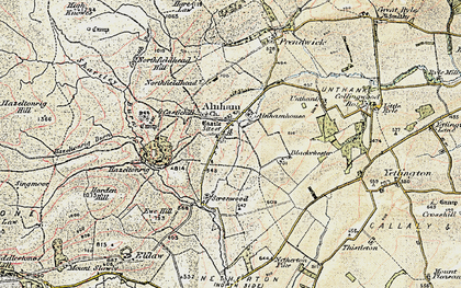 Old map of Alnham Ho in 1901-1903