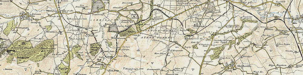 Old map of Lemmington Branch in 1901-1903