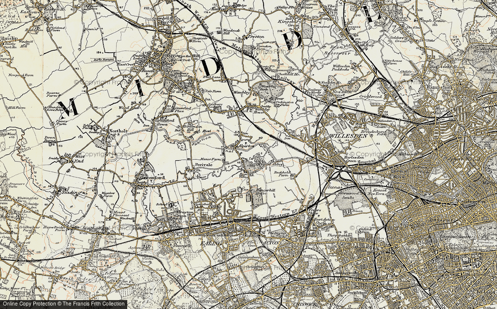 Old Map of Alperton, 1897-1909 in 1897-1909