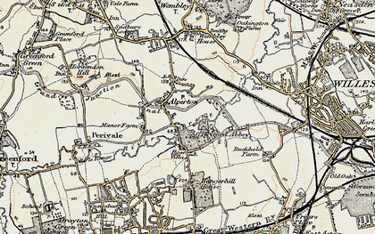 Old map of Alperton in 1897-1909