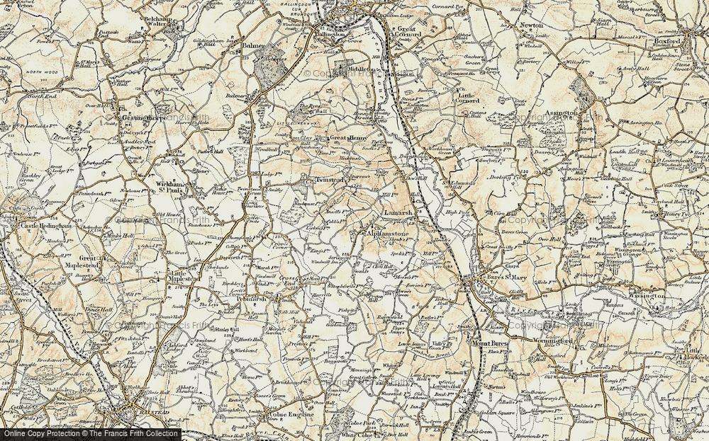 Old Map of Alphamstone, 1898-1901 in 1898-1901
