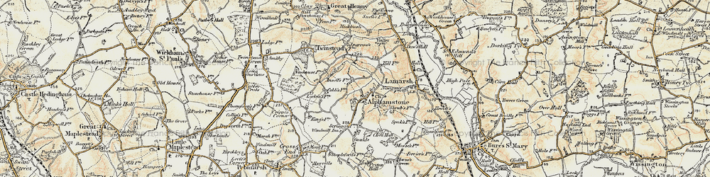 Old map of Alphamstone in 1898-1901