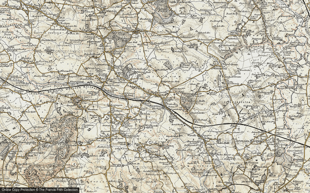 Old Map of Historic Map covering Bunbury Locks in 1902-1903