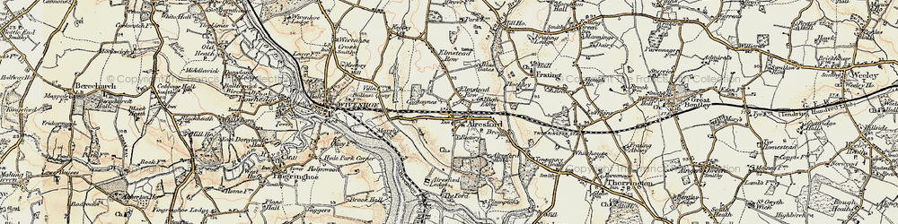 Old map of Alresford Creek in 1898-1899