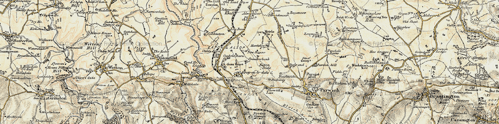 Old map of Alsop en le Dale in 1902-1903