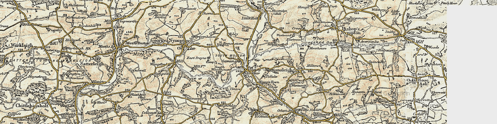 Old map of Alswear in 1899-1900
