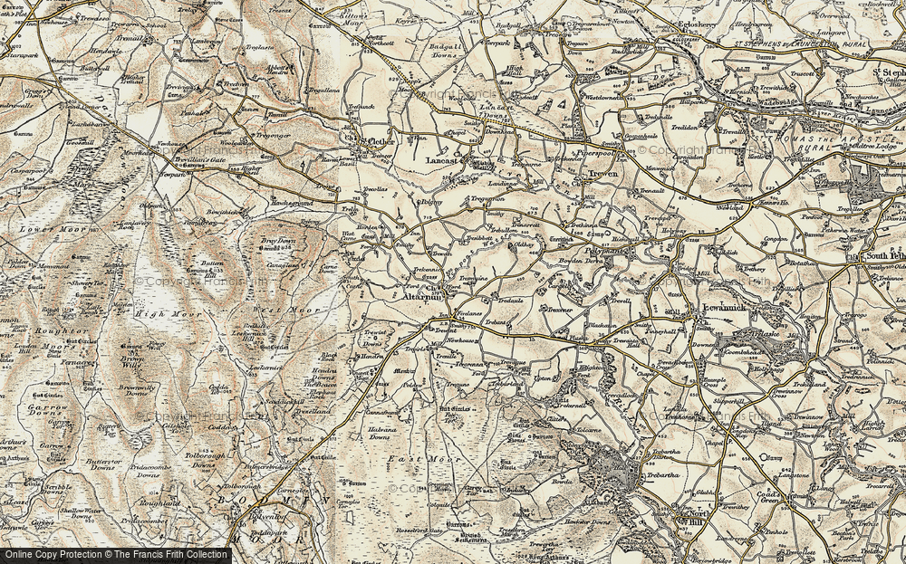Old Map of Altarnun, 1900 in 1900